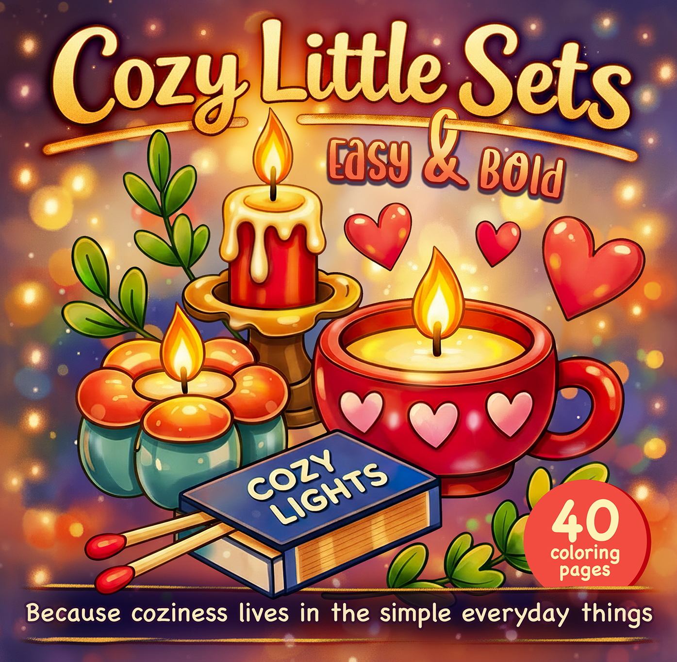 Cozy Little Sets - Themed Object Collections for Relaxing Easy & Bold Coloring